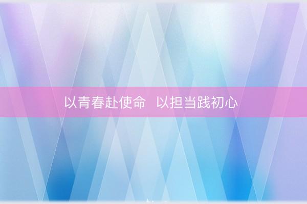 以青春赴使命  以担当践初心