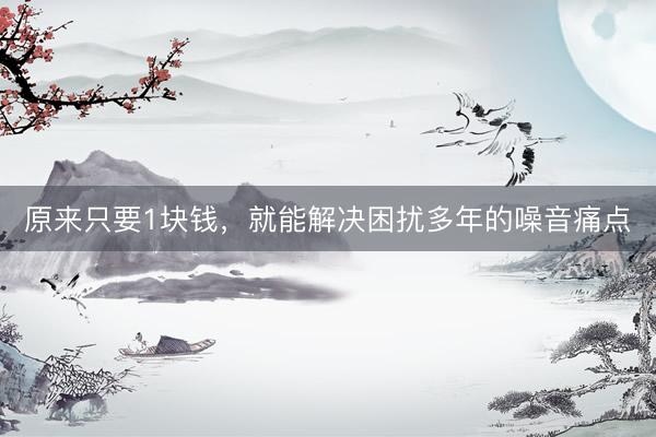 原来只要1块钱，就能解决困扰多年的噪音痛点