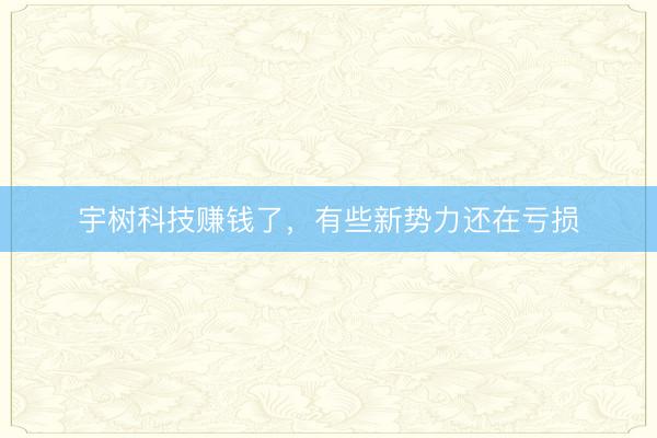 宇树科技赚钱了，有些新势力还在亏损