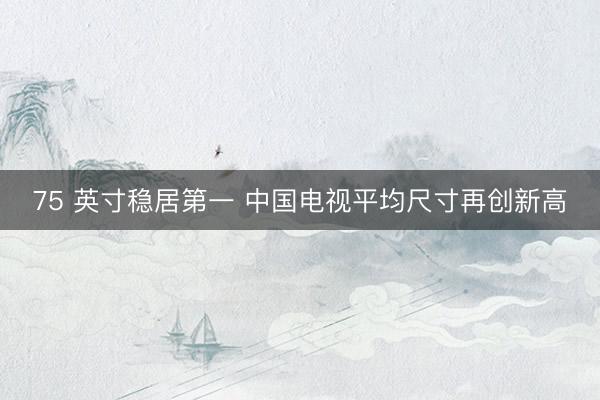 75 英寸稳居第一 中国电视平均尺寸再创新高
