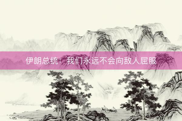 伊朗总统：我们永远不会向敌人屈服