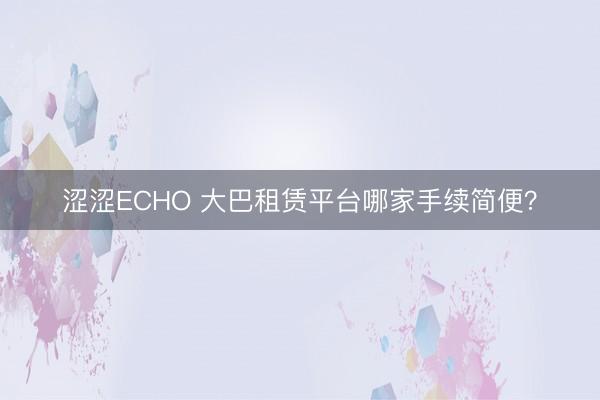 涩涩ECHO 大巴租赁平台哪家手续简便？