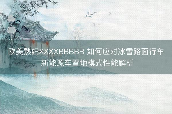 欧美熟妇XXXXBBBBB 如何应对冰雪路面行车 新能源车雪地模式性能解析