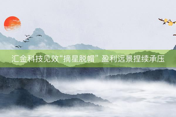 汇金科技见效“摘星脱帽” 盈利远景捏续承压