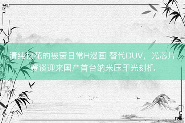 清纯校花的被脔日常H漫画 替代DUV，光芯片赛谈迎来国产首台纳米压印光刻机