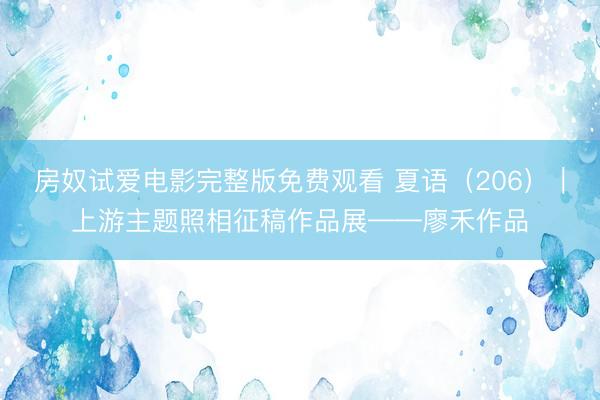 房奴试爱电影完整版免费观看 夏语（206）｜上游主题照相征稿作品展——廖禾作品