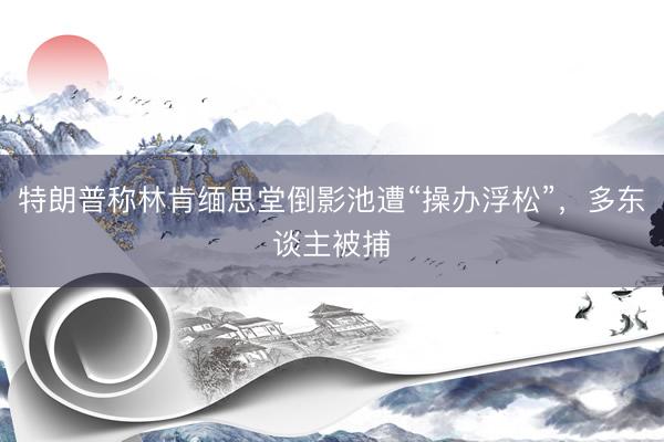 特朗普称林肯缅思堂倒影池遭“操办浮松”，多东谈主被捕